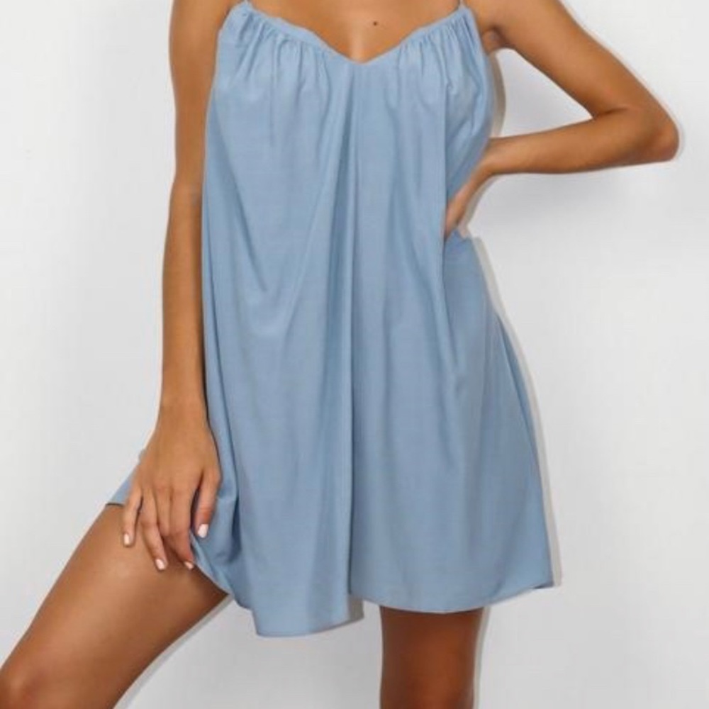 Missguided v-neck cami trapeze style mini dress